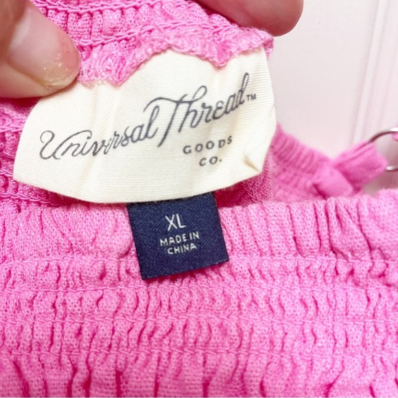 Universal Thread Hot Pink Smocked Chest Barbiecore Spaghetti Strap Dress XL - Picture 4 of 7